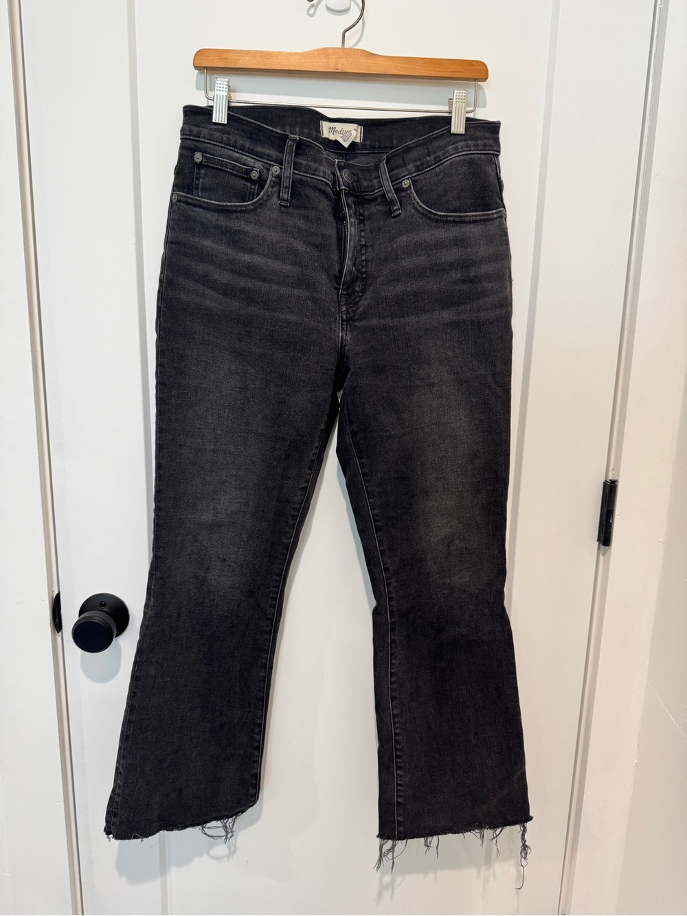 Madewell Faded Black Mid-Rise Straight Jeans